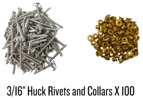 3/16" Rivets & Collars x 100